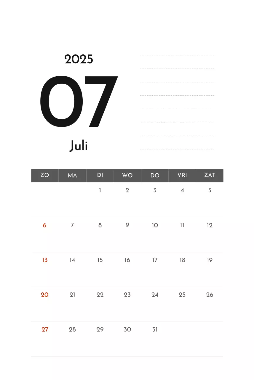 Grijze eenvoudige bedrijfskalender