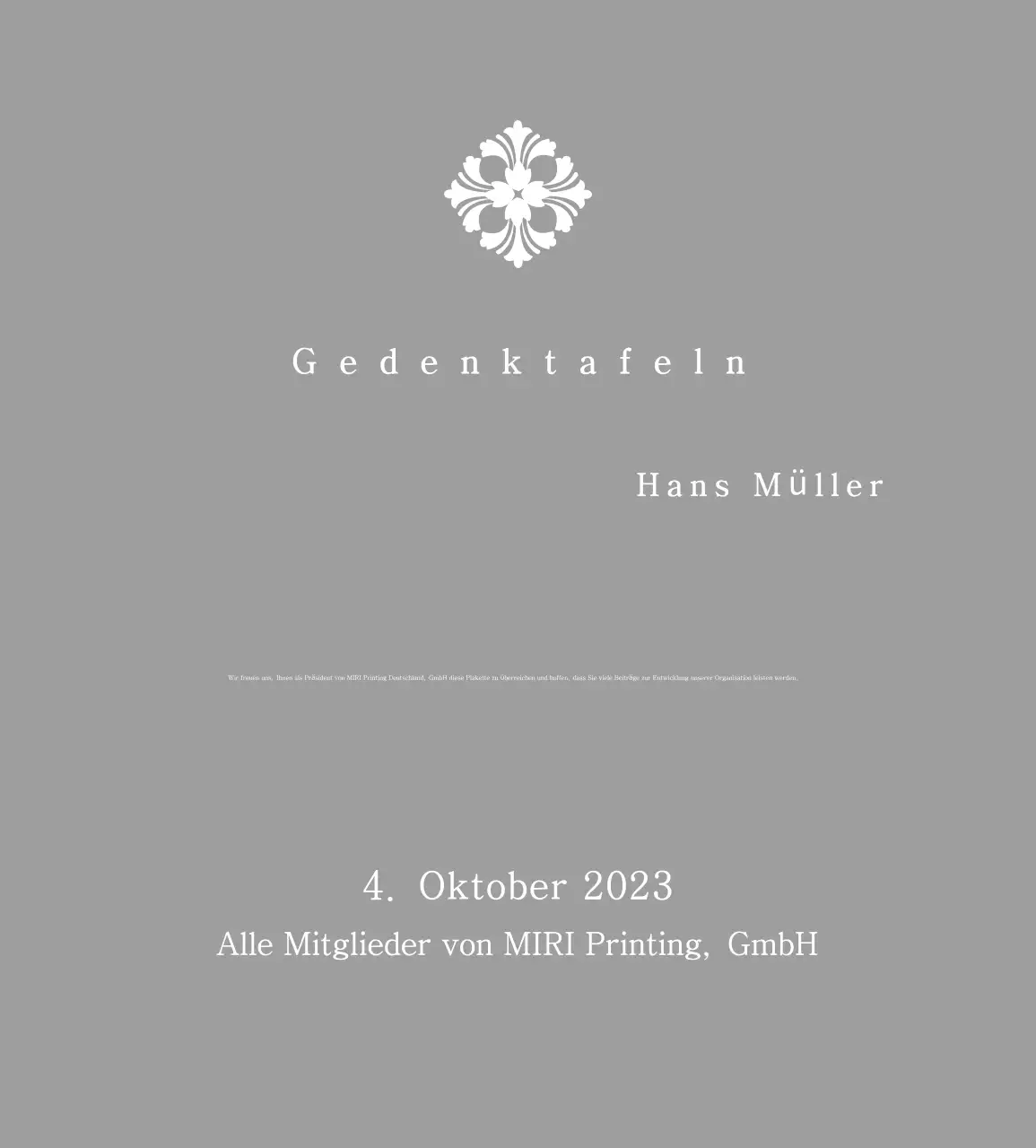 Klassische Auftragstafel mit Muster