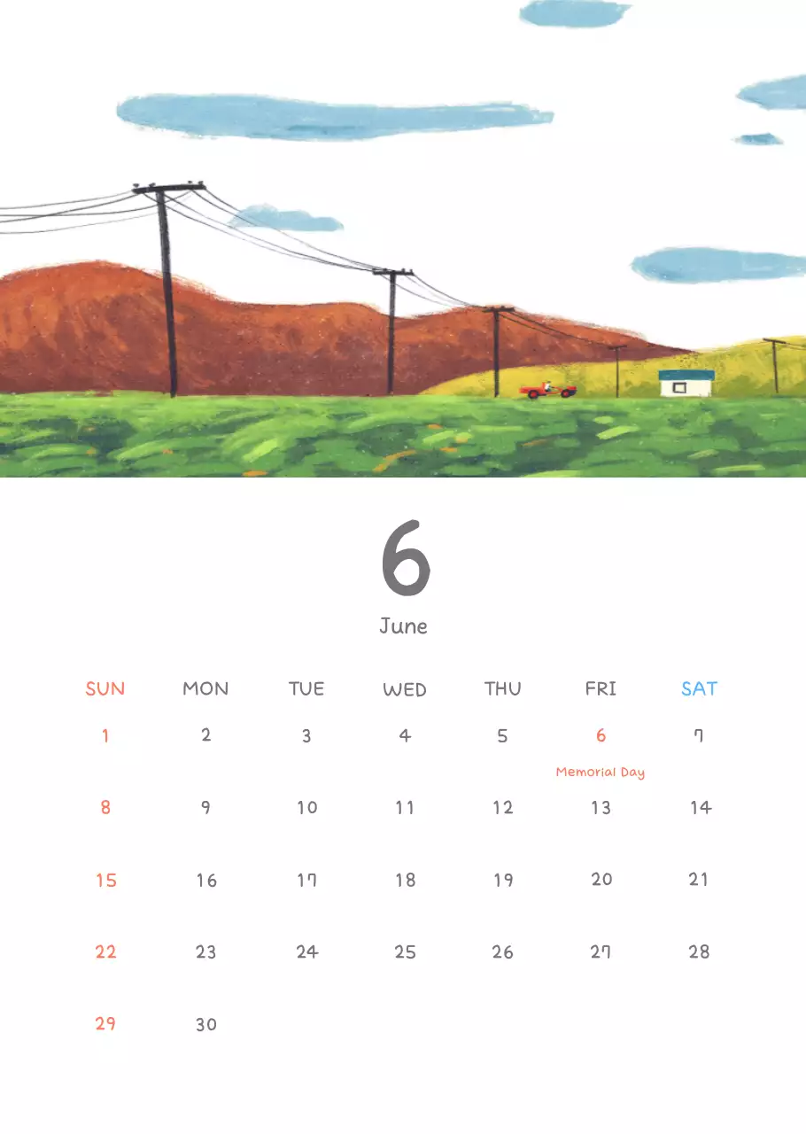 Kalender lucu dengan ilustrasi yang menggemaskan