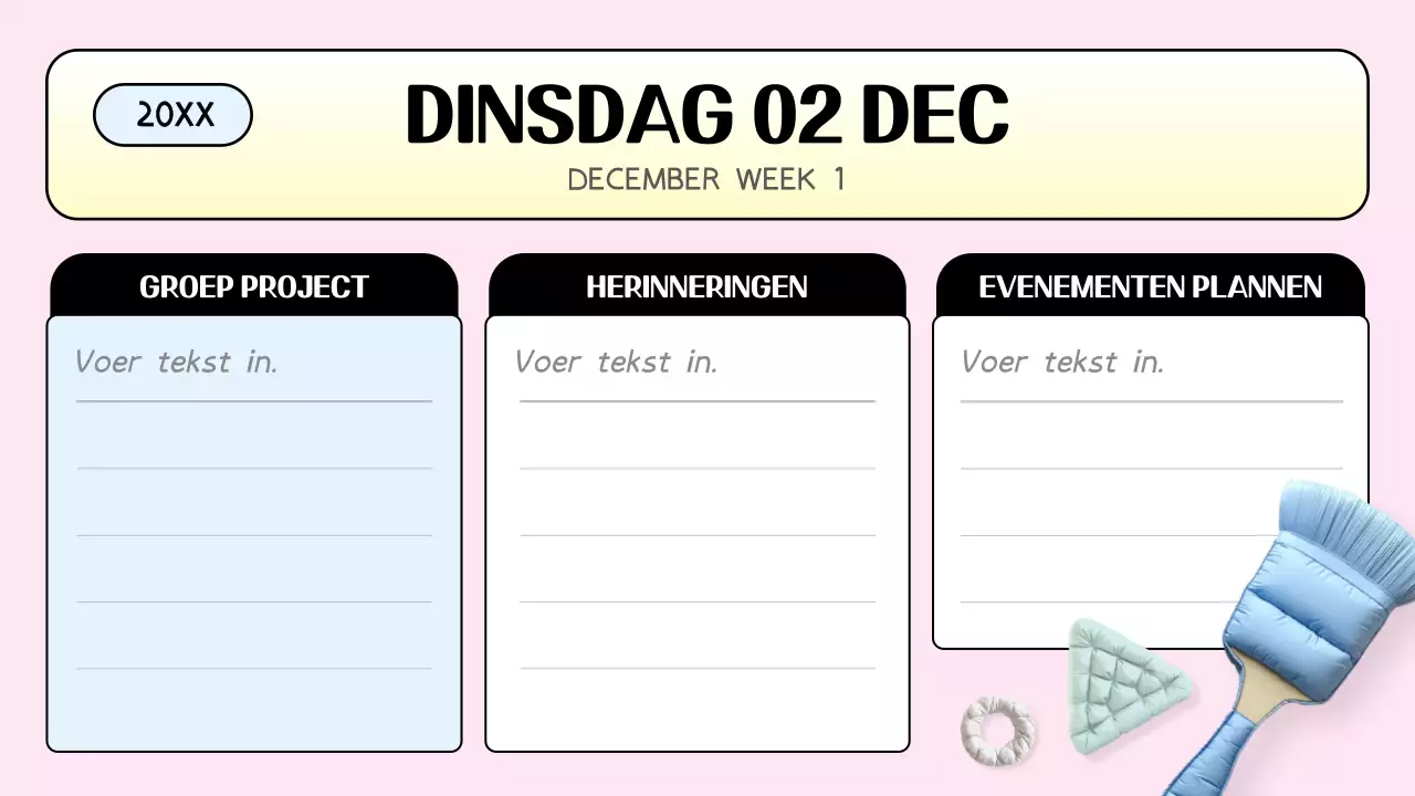 roze trendy klassenagenda planner