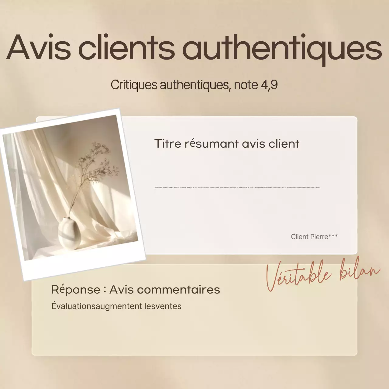 Modèle de revue de marque minimaliste en beige