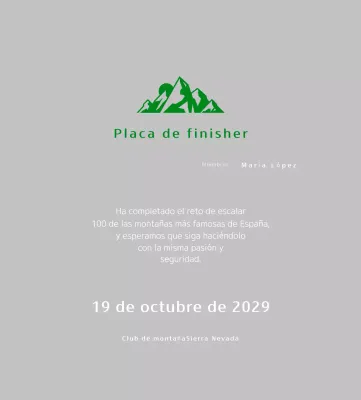 Placa Simple Montañismo Verde