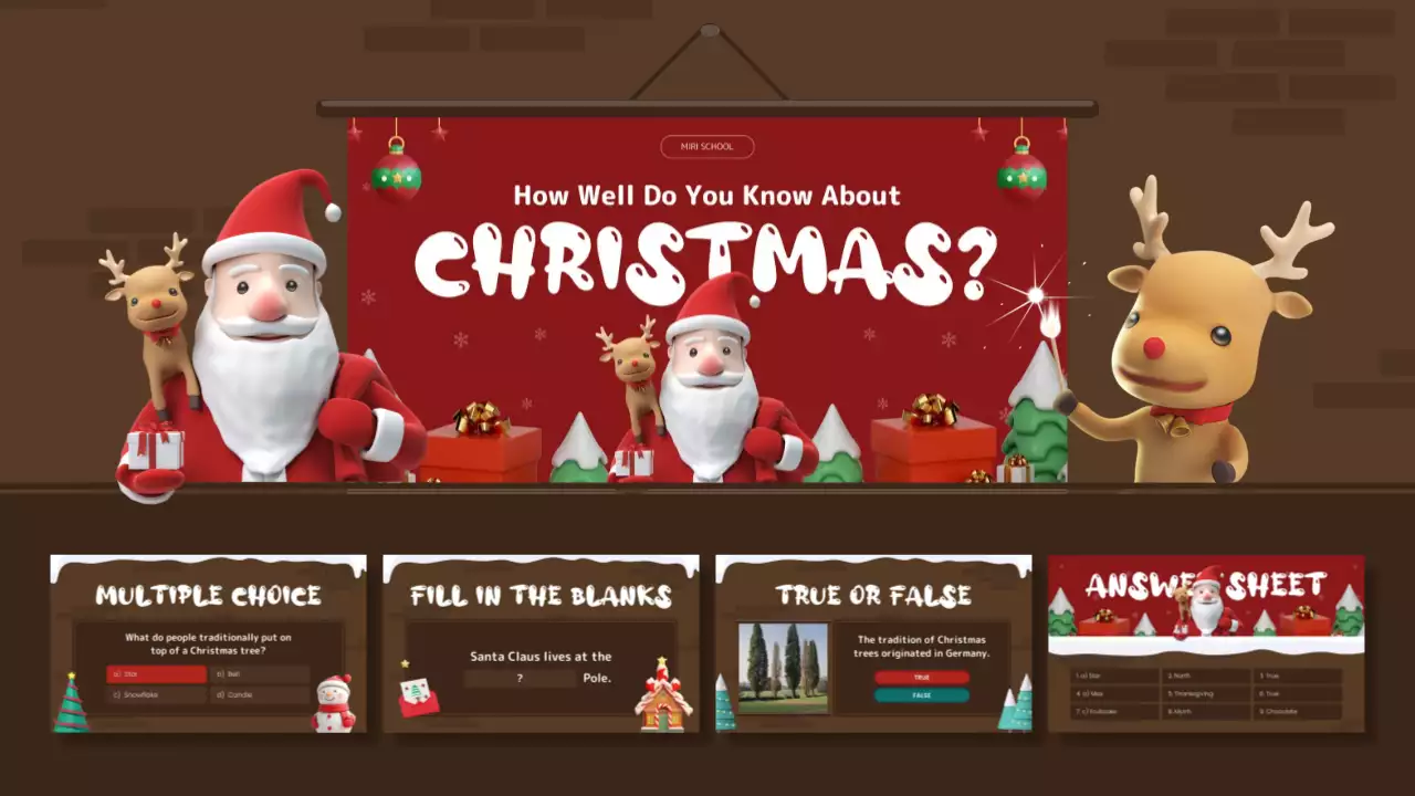 rode feestelijke vakantie quiz gids