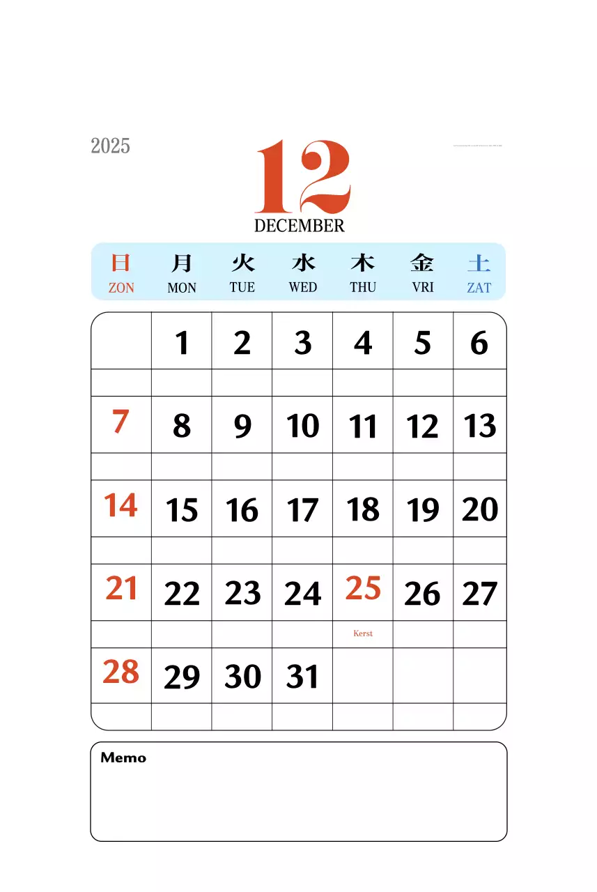 Retro concept memory kalender in rood