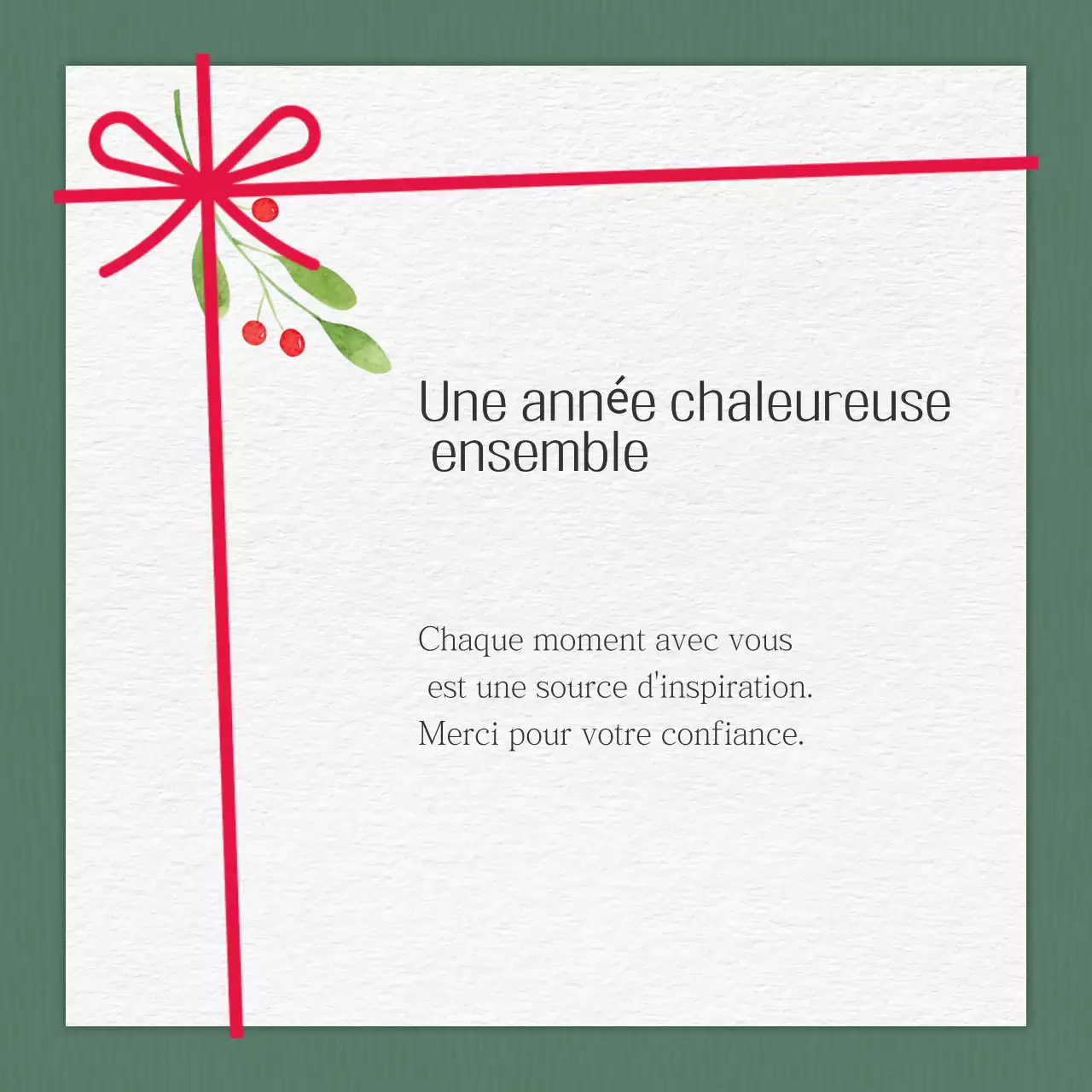 Carte de vœux rouge pour les fêtes de fin d'année