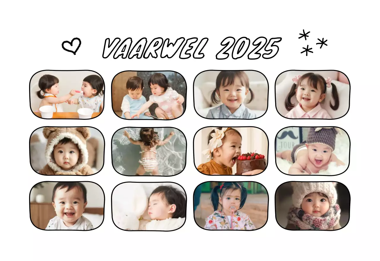 Gele nieuwjaarskalender