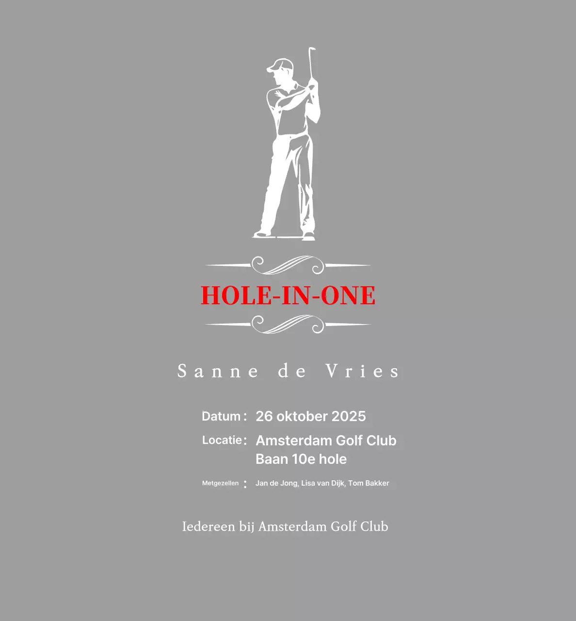 Klassieke golfplaquette met een illustratie van een golfspeler