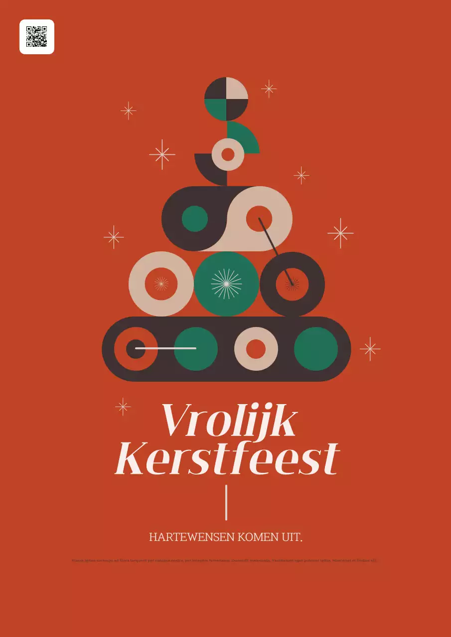 Oranje Retro Kerstkaart