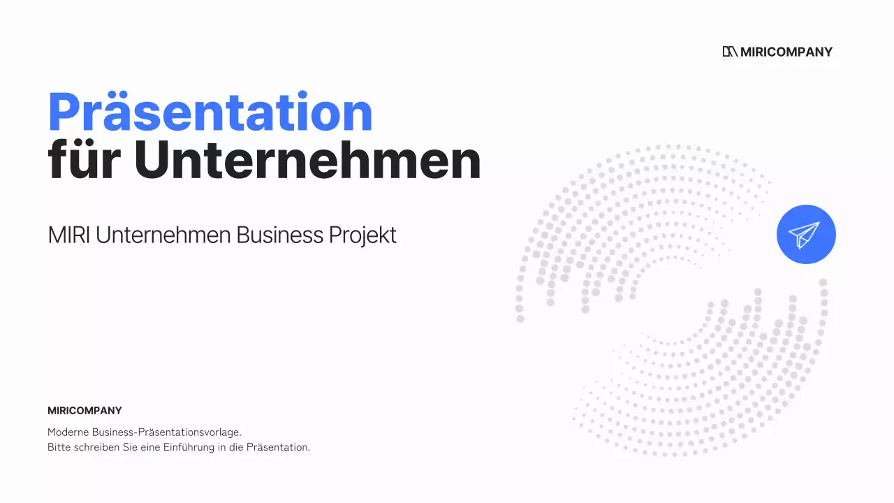 Ein einfacher Geschäftsplan in Weiß und Blau