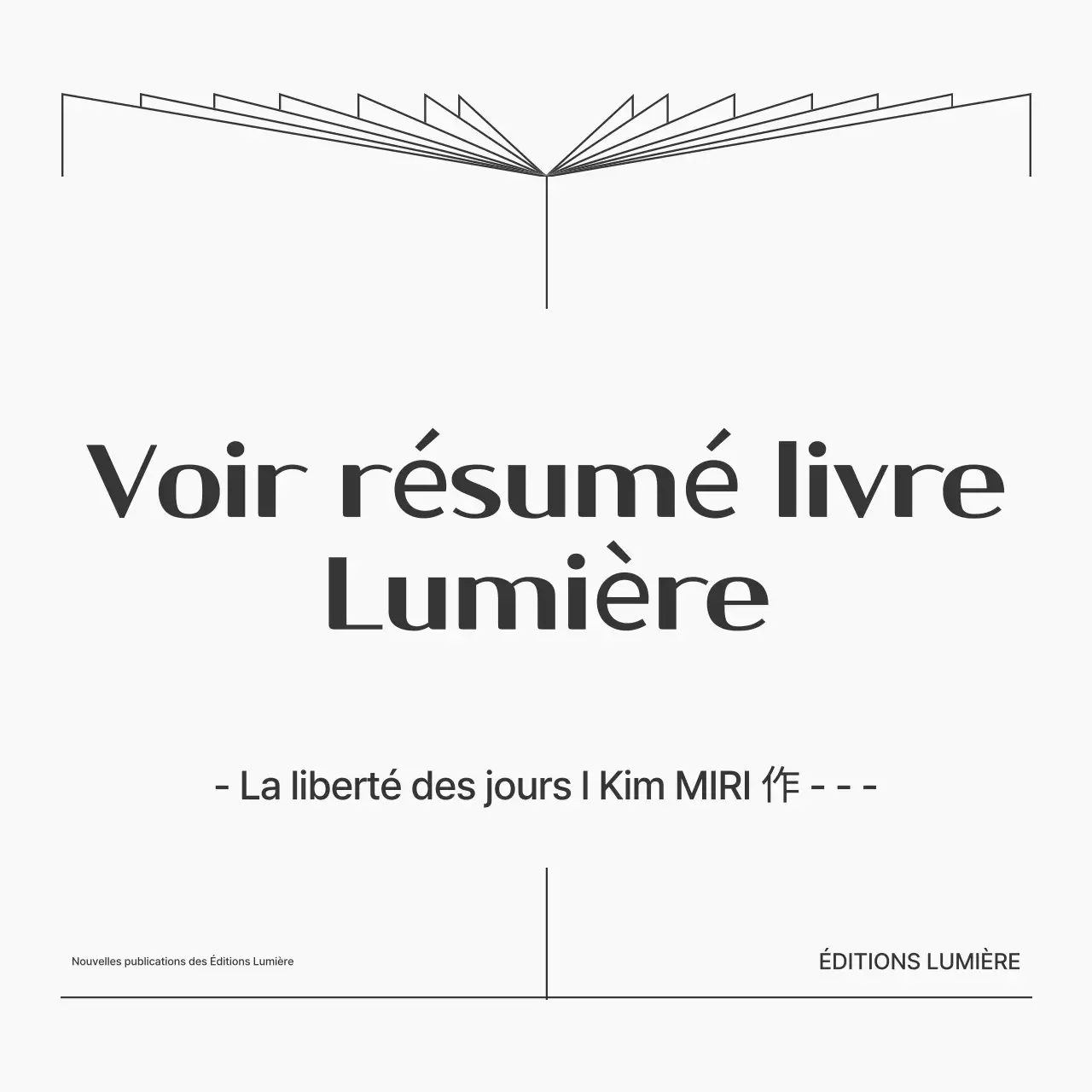 Un simple post de résumé de livre en noir et blanc