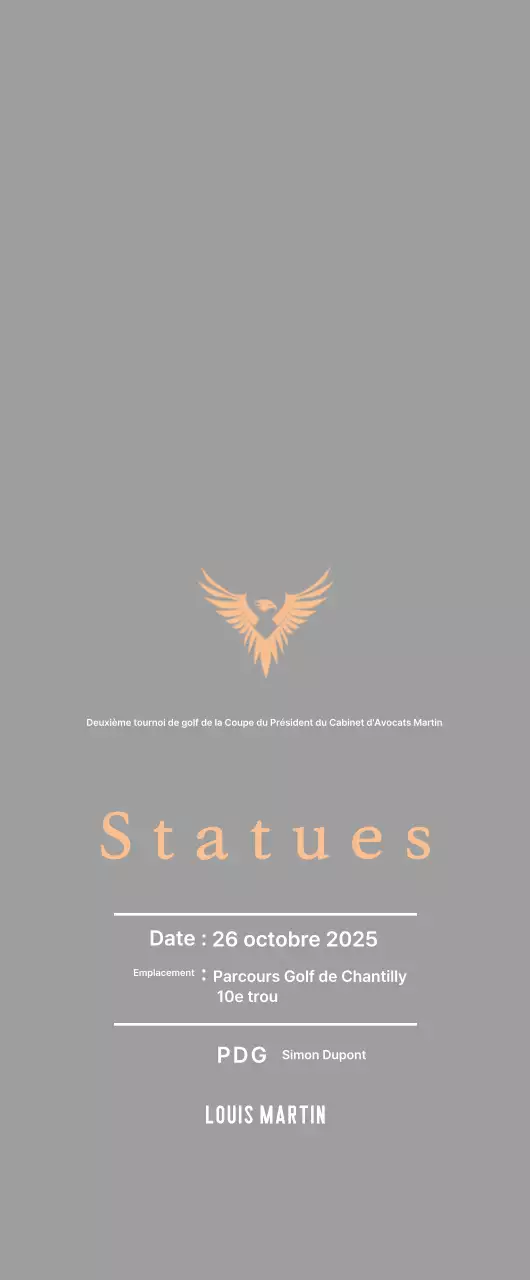 Plaque de tournoi de golf avec aigle