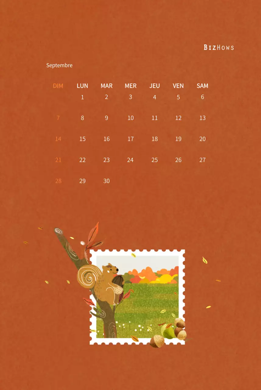 Calendrier du Nouvel An avec illustrations chaleureuses