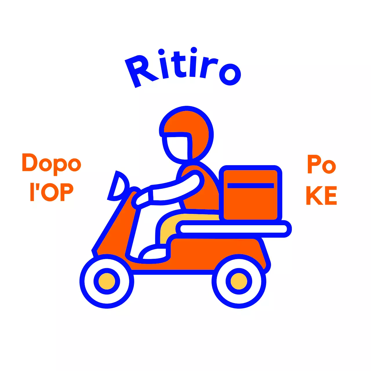 Segnaletica arancione per consegne da asporto semplici