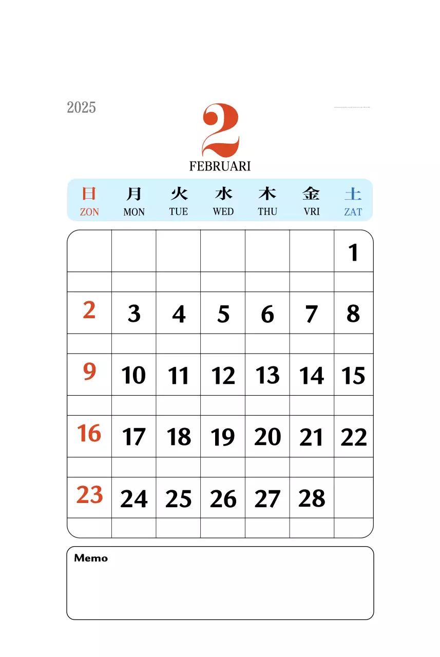 Retro concept memory kalender in rood
