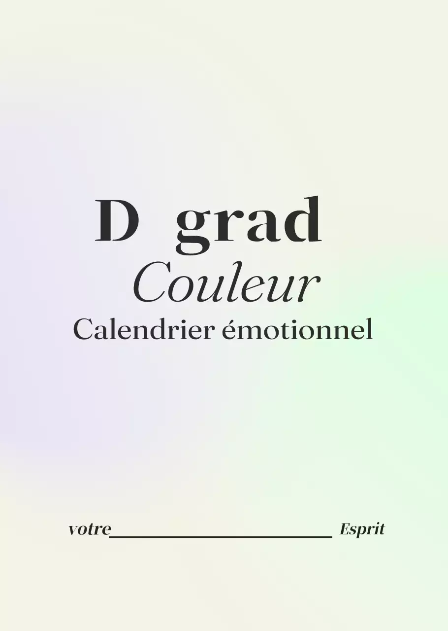 Calendrier minimaliste dégradé