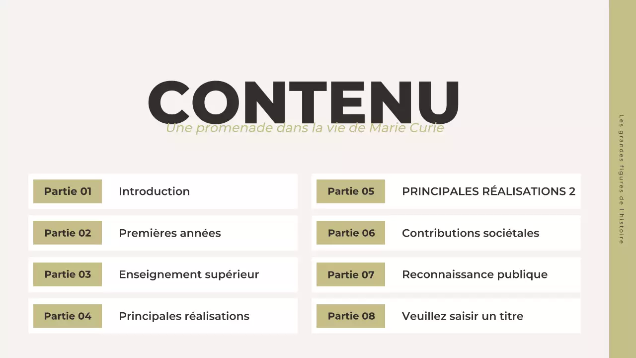 présentation de l'histoire classique grise