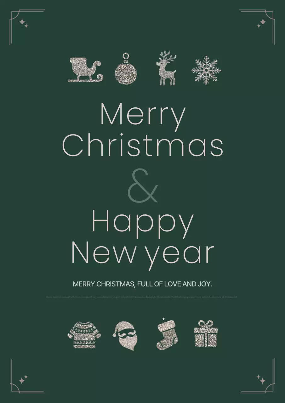 Poster thiệp chúc mừng ngày lễ tối giản màu xanh lá cây