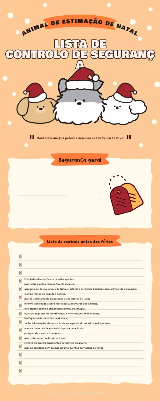lista de controlo de animais de estimação giros e cor de laranja