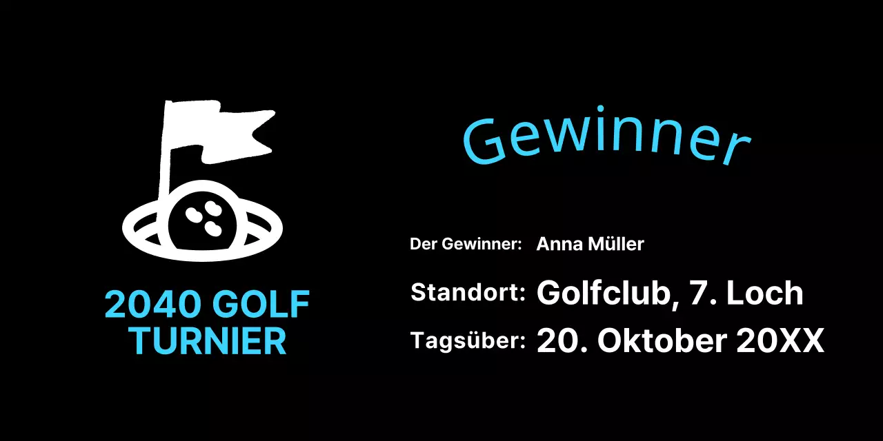 Hellblaue einfache Golfturnierliste