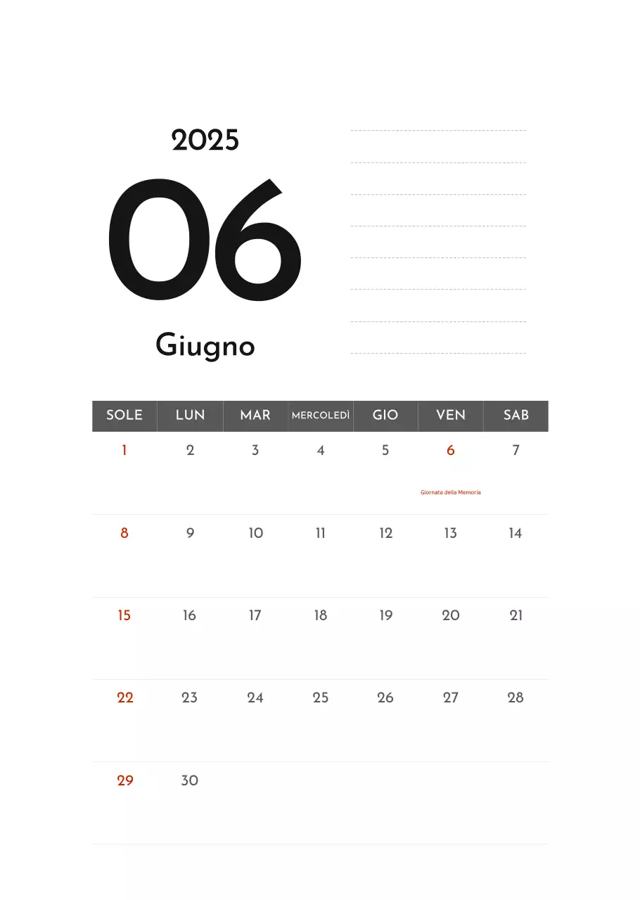 Calendario aziendale semplice grigio