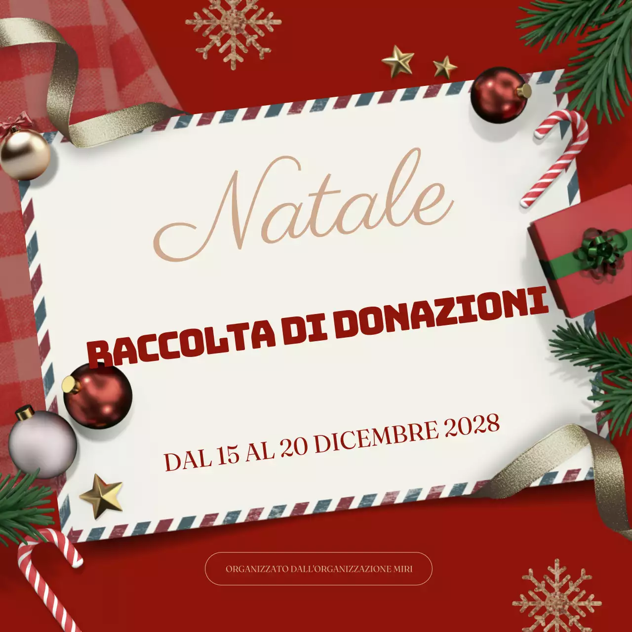 annuncio di beneficenza tradizionale rosso