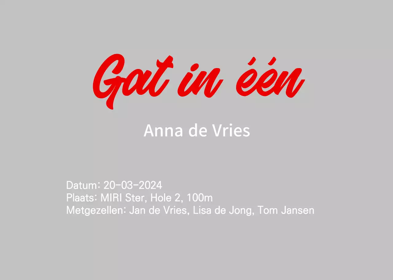 Basis golf hole-in-one lijst