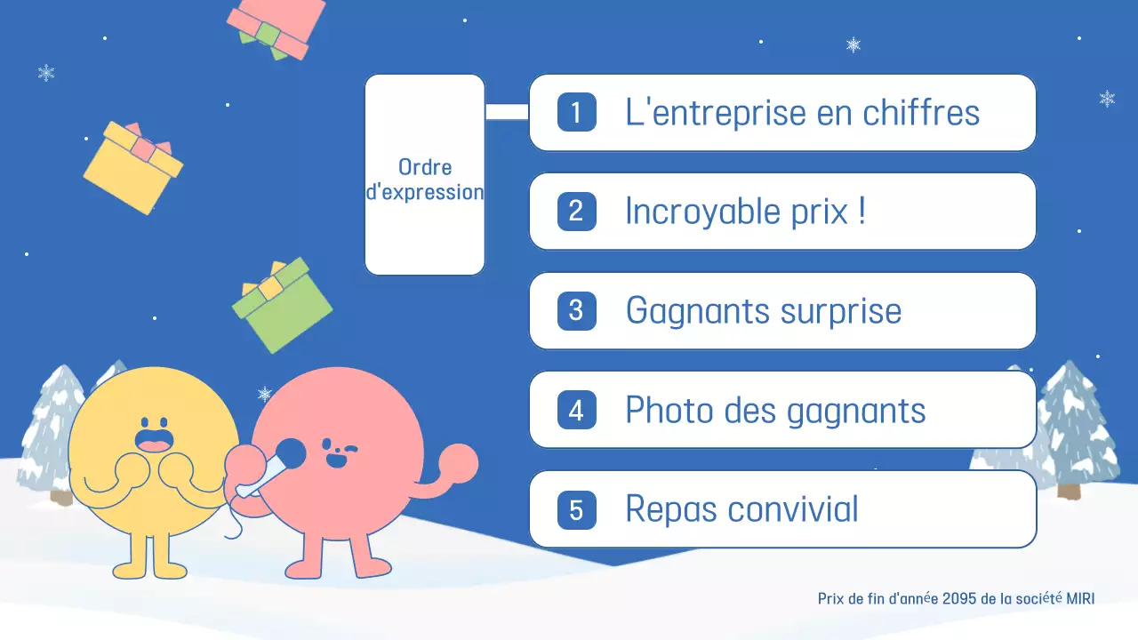 Annonce d'un événement de fin d'année en bleu et rose