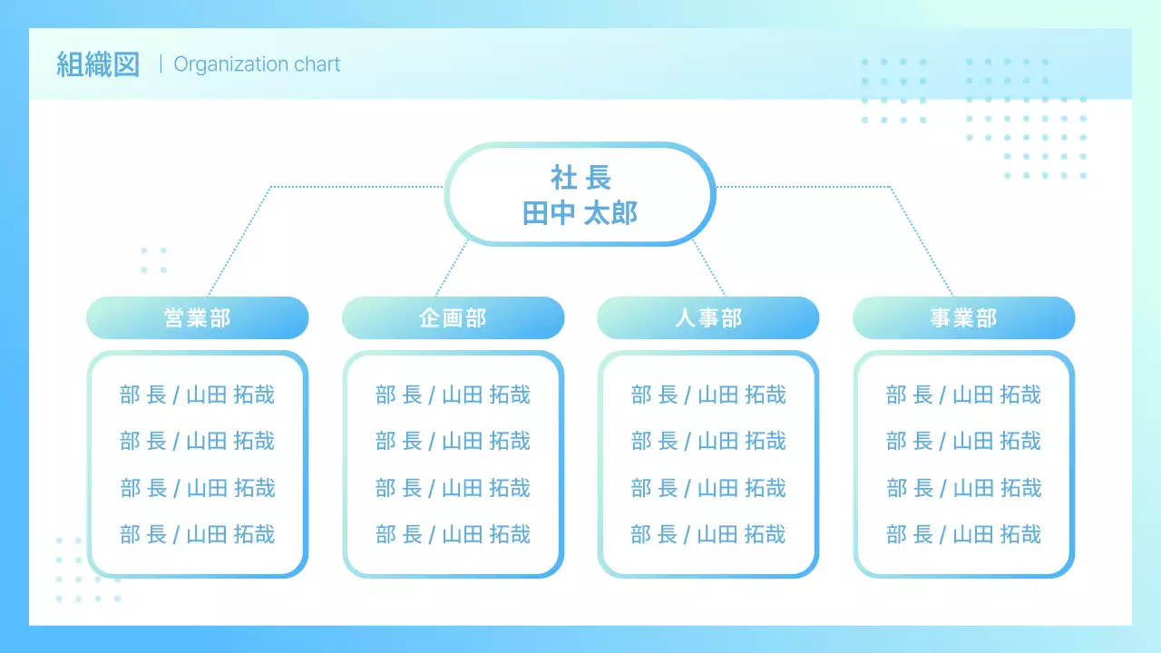 青 シンプル 会社案内 プレゼンテーション