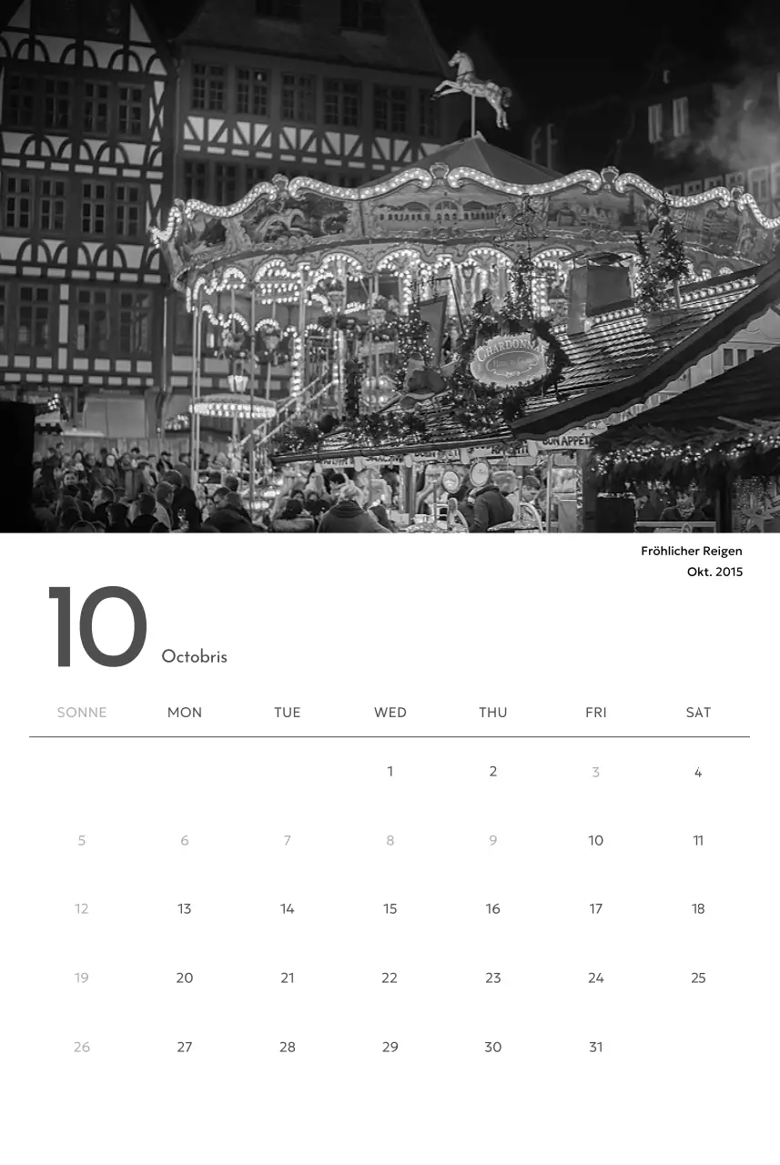 Ein Fotokalender mit klarem, urbanem Charakter