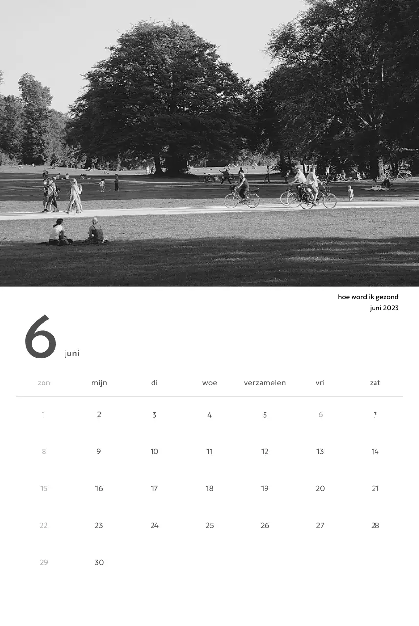 Een fotokalender met een strakke, stedelijke uitstraling