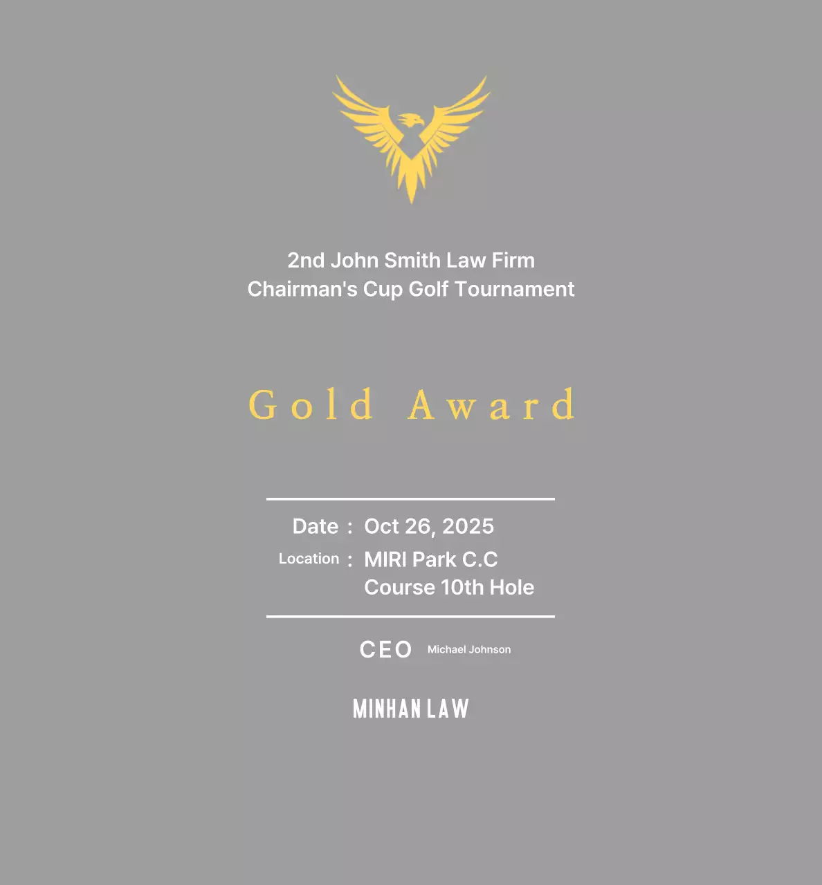 Neat golf tournament plaque with an eagle