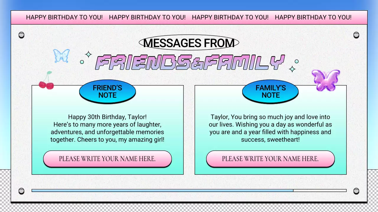 Blue Trendy Birthday Presentation