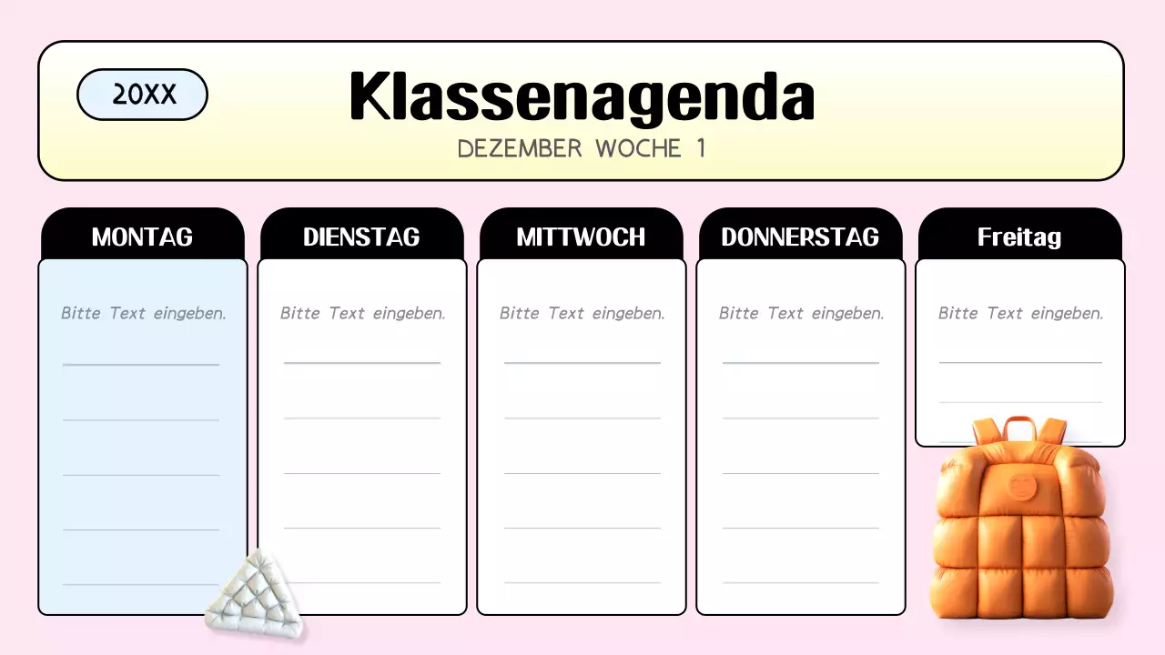 rosa trendy Klasse Agenda Planer