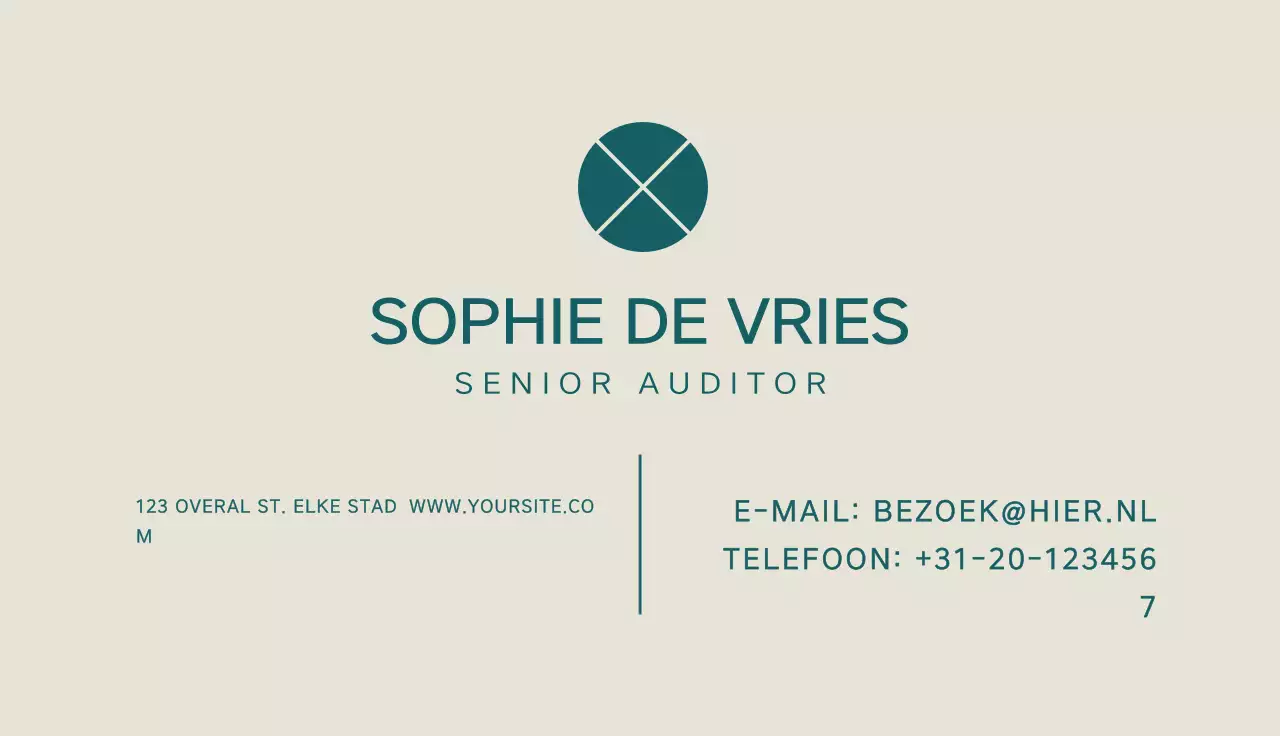 groenblauw minimalistisch visitekaartje