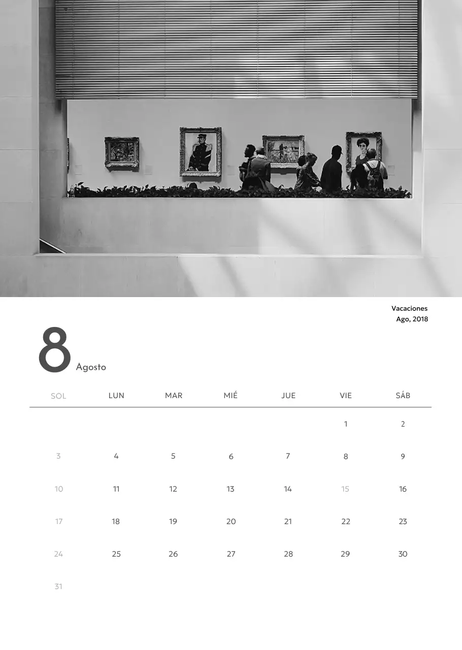 Un calendario fotográfico con un toque limpio y urbano