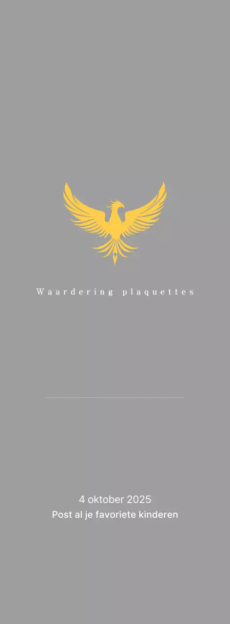 Klassieke golftoernooitrofee met kleurrijke feniksdecoratie