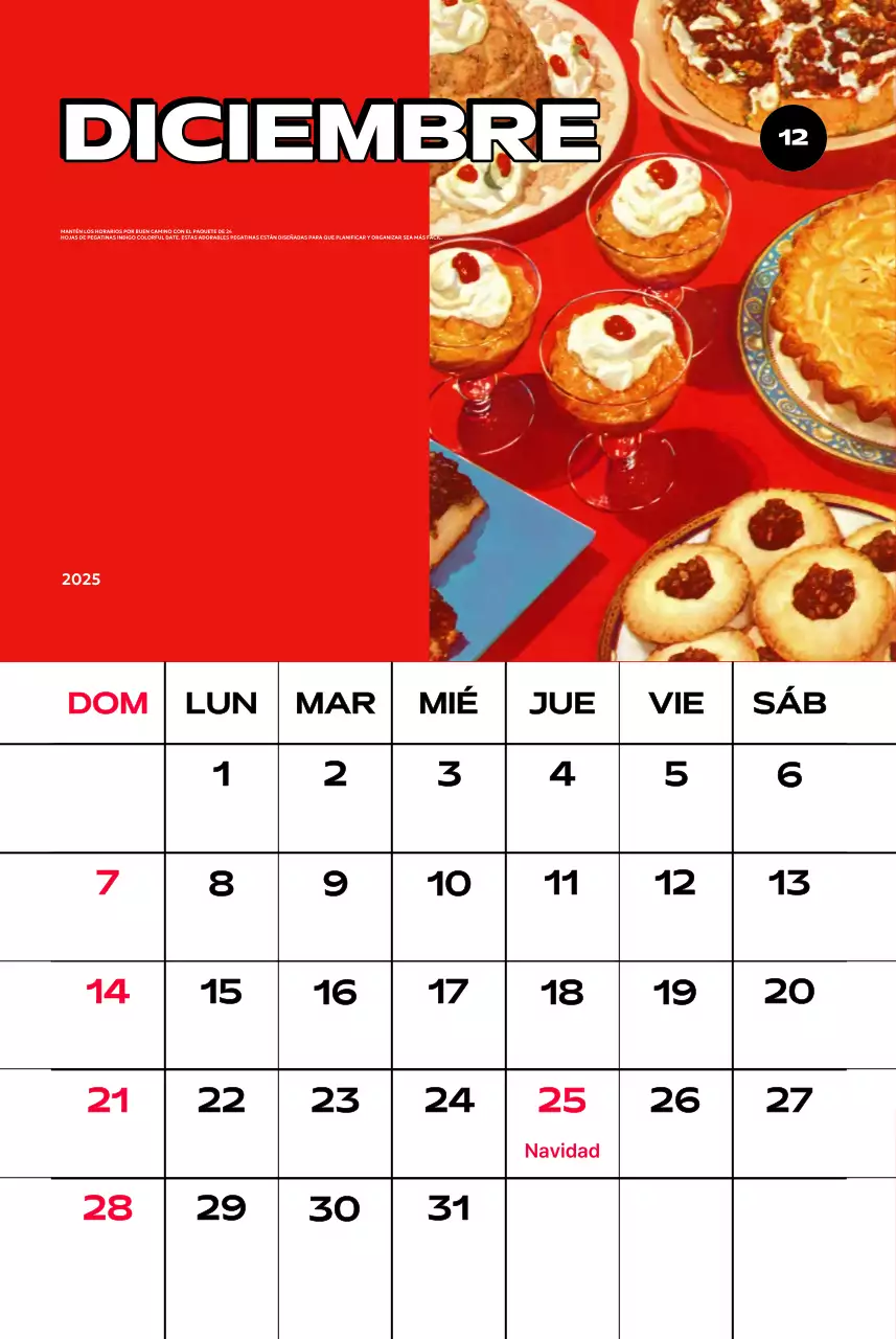 Coloridos calendarios con diversas ilustraciones retro