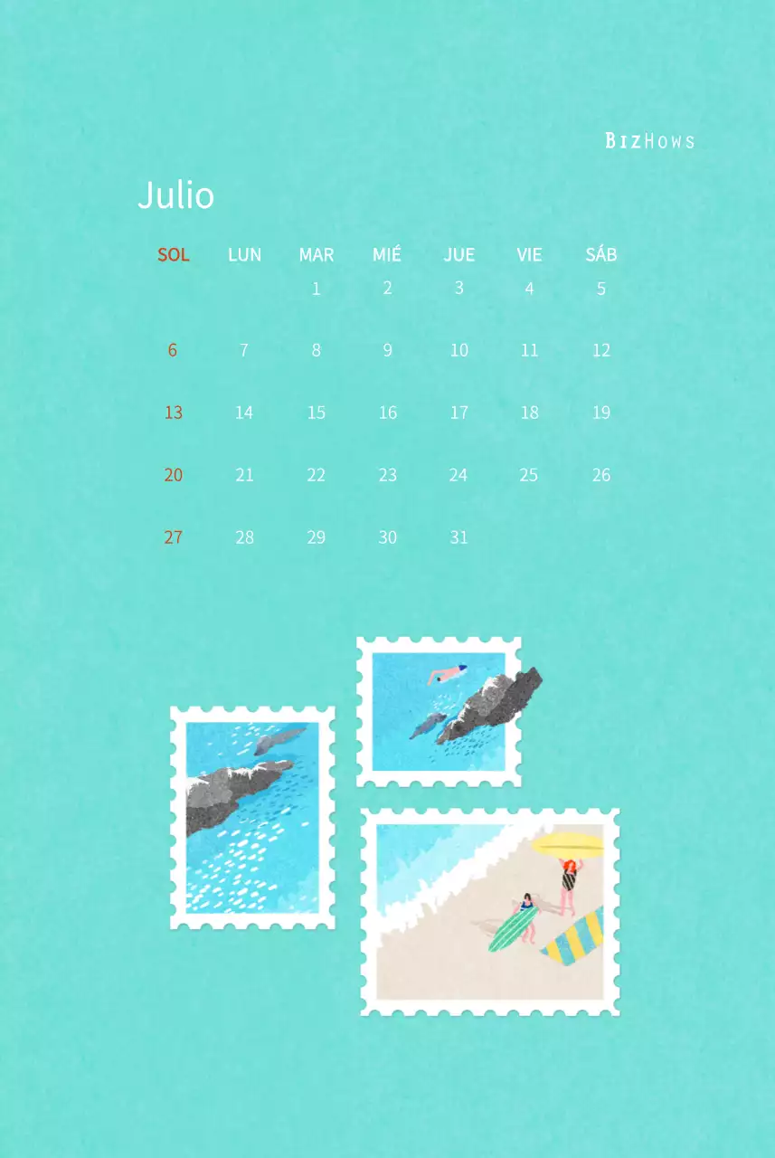 Calendario de Año Nuevo con cálidas ilustraciones