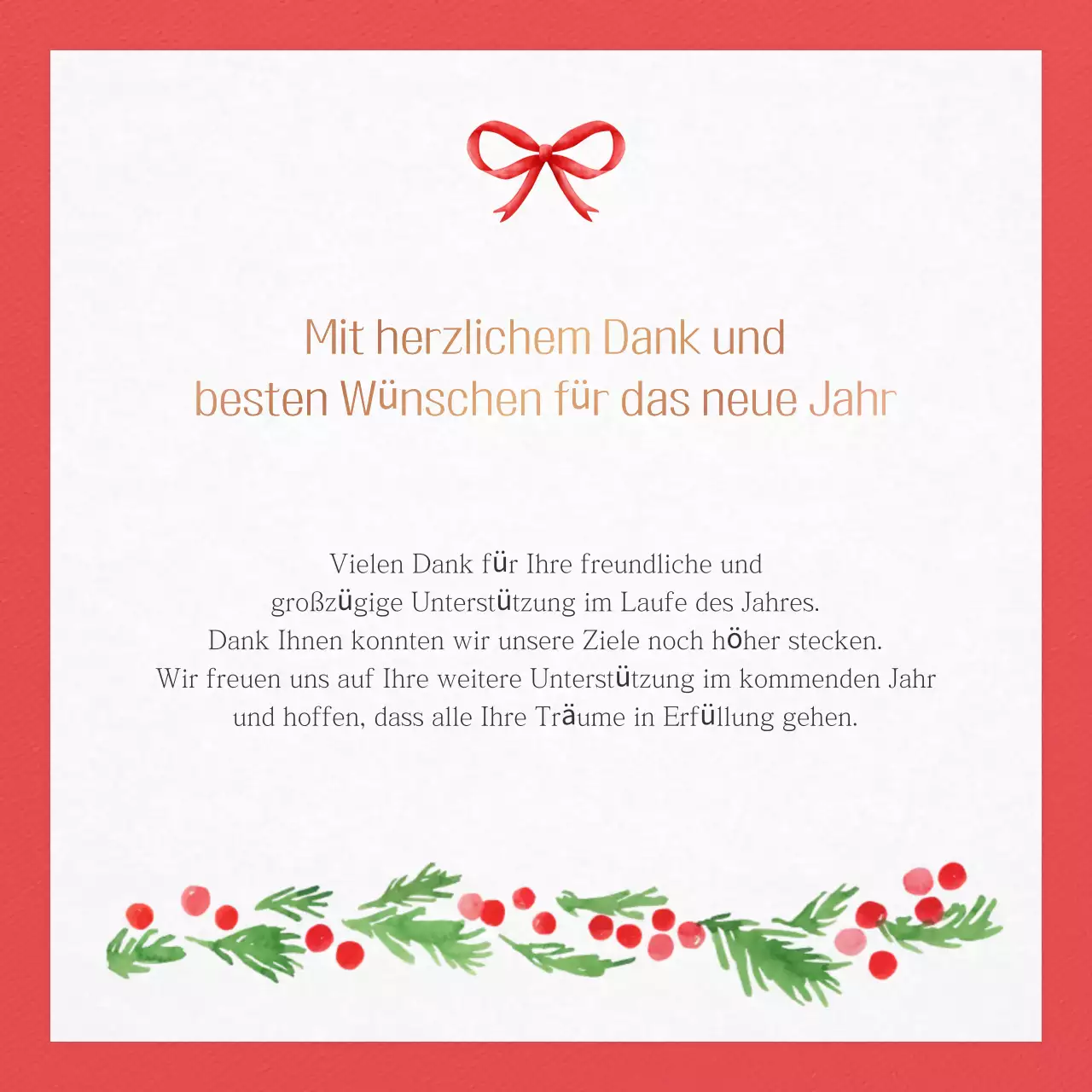 Rote niedliche Feiertags-Grußkarte