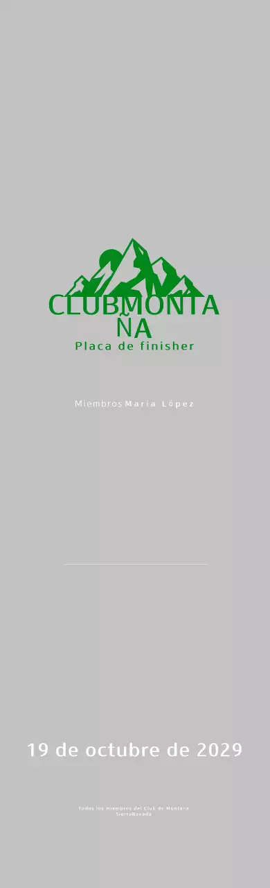 Placa Simple Montañismo Verde