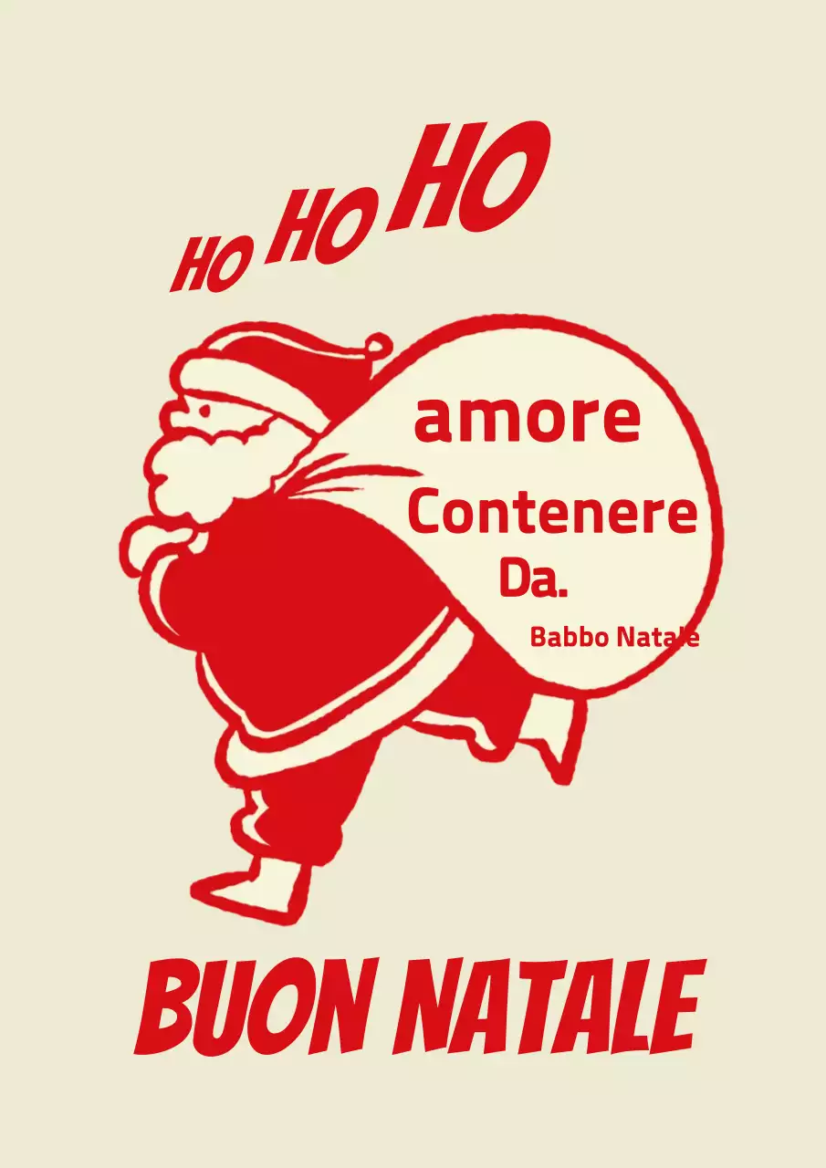 Cartolina natalizia rossa d'epoca