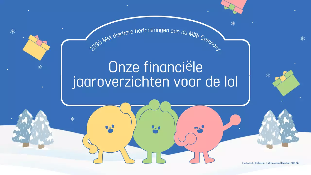 Een blauwe en roze aankondiging voor het eindejaarsevenement