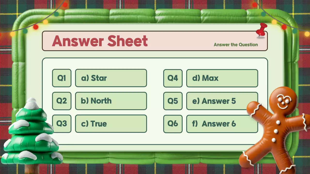 Red Traditional Christmas Quiz Guide Presentation