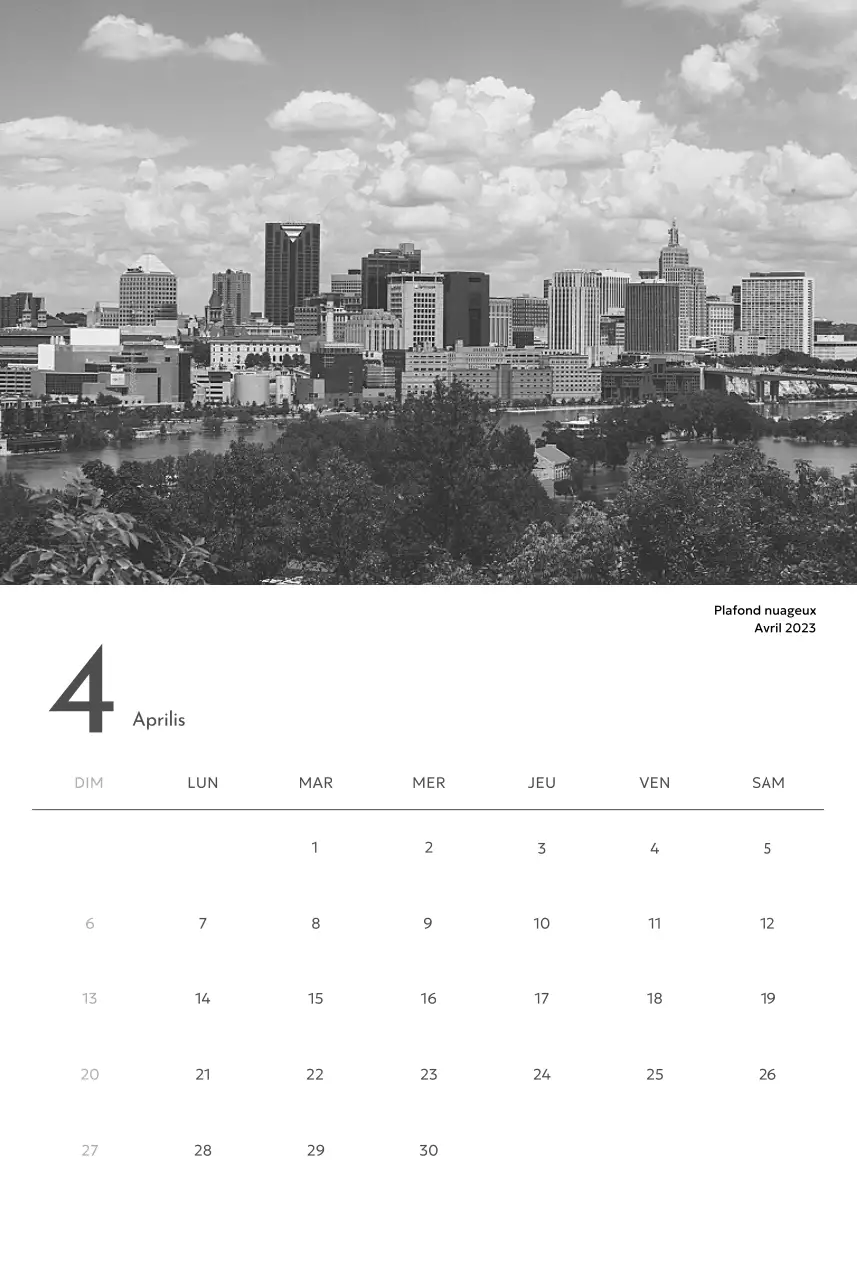 Un calendrier photo à l'allure urbaine et épurée