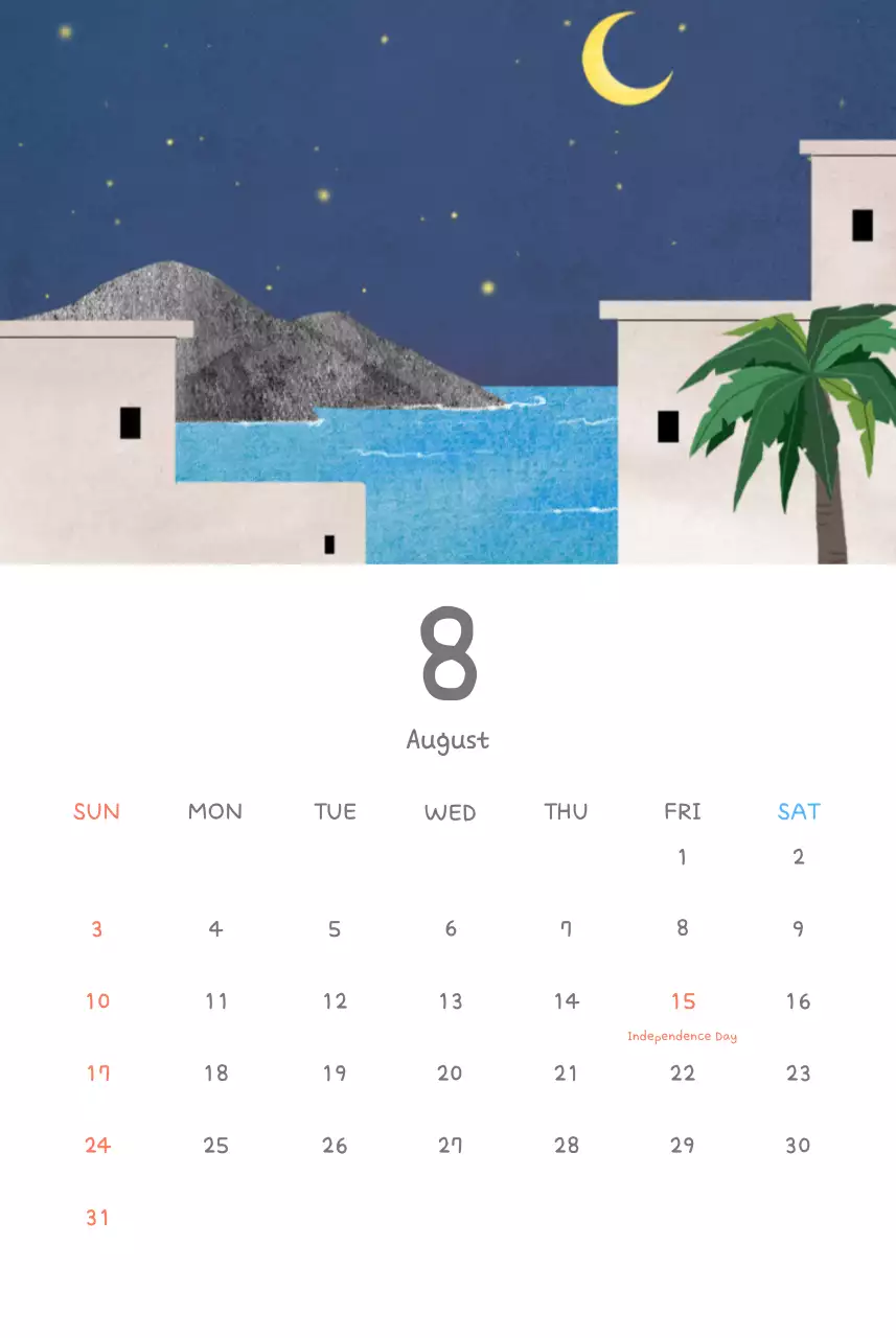 Kalender lucu dengan ilustrasi yang menggemaskan