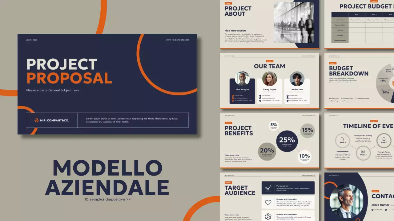 presentazione aziendale moderna della marina