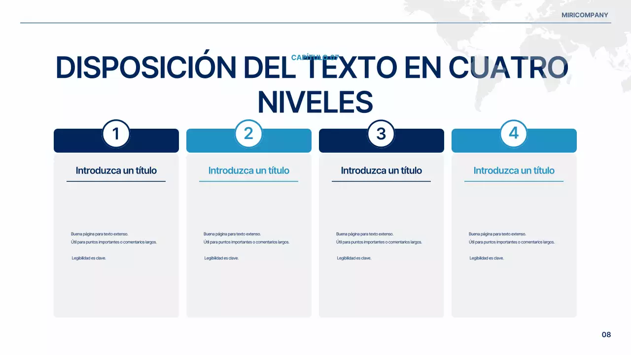 Un sencillo plan de negocio global en blanco y azul