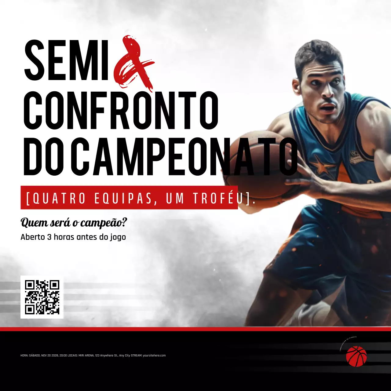 anúncio do basquetebol da red bold