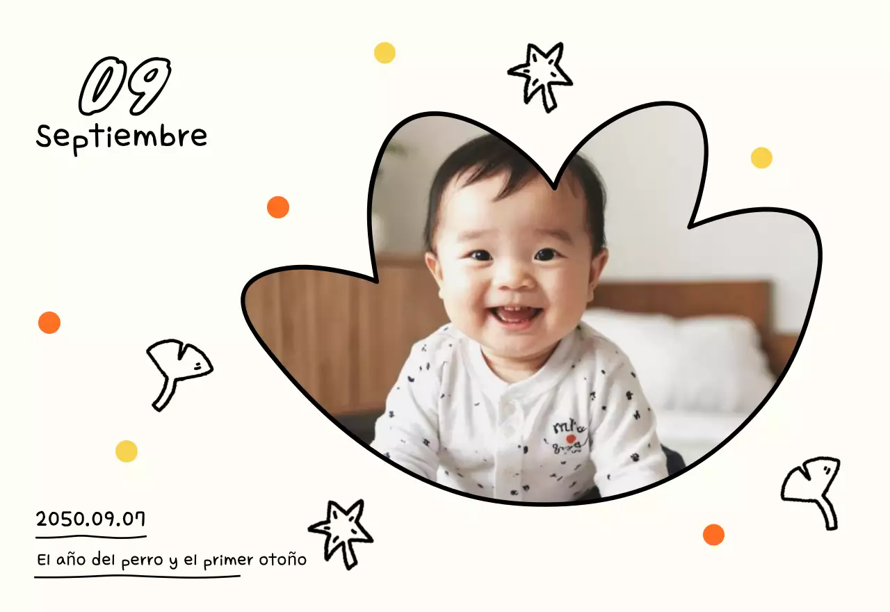 Calendario amarillo de Año Nuevo