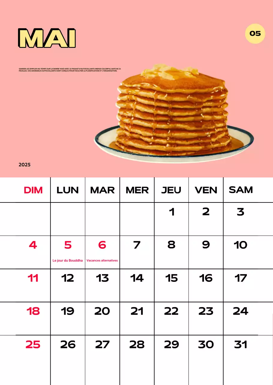 Calendriers colorés avec une variété d'illustrations rétro